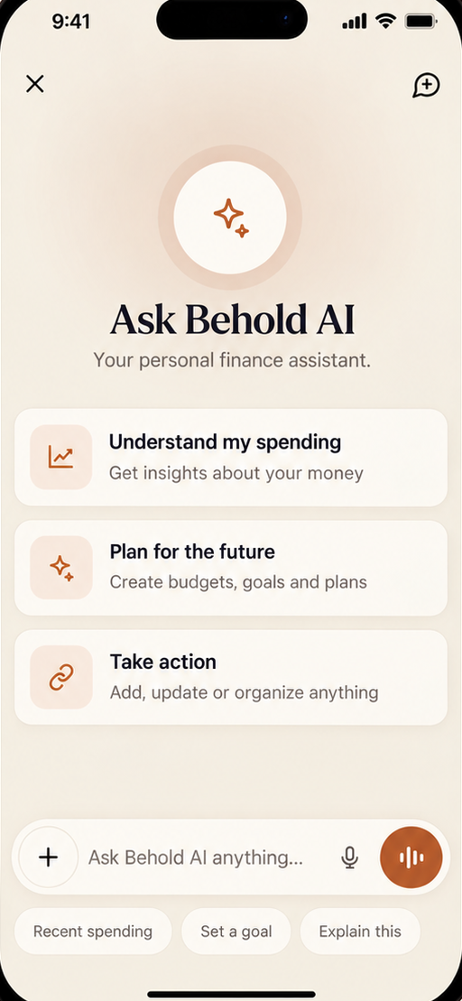Behold app — Behold AI, light theme